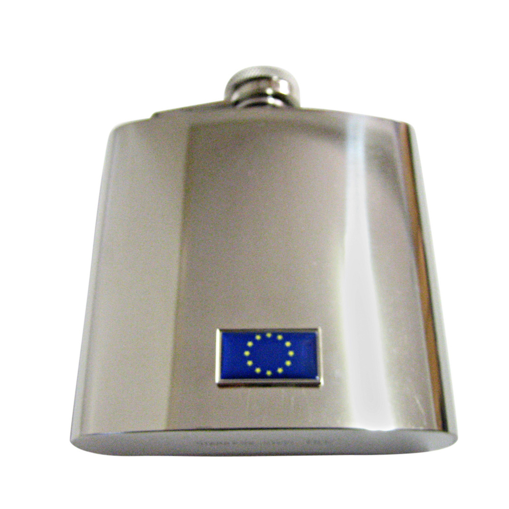 Thin Bordered European Union Flag 6oz Flask - image 1